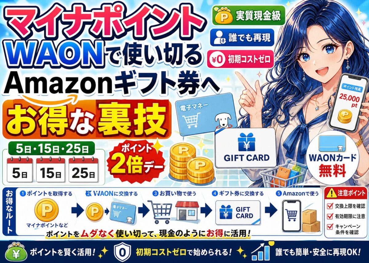 【裏技】ミニストップでマイナポイントをAmazonギフト券に！