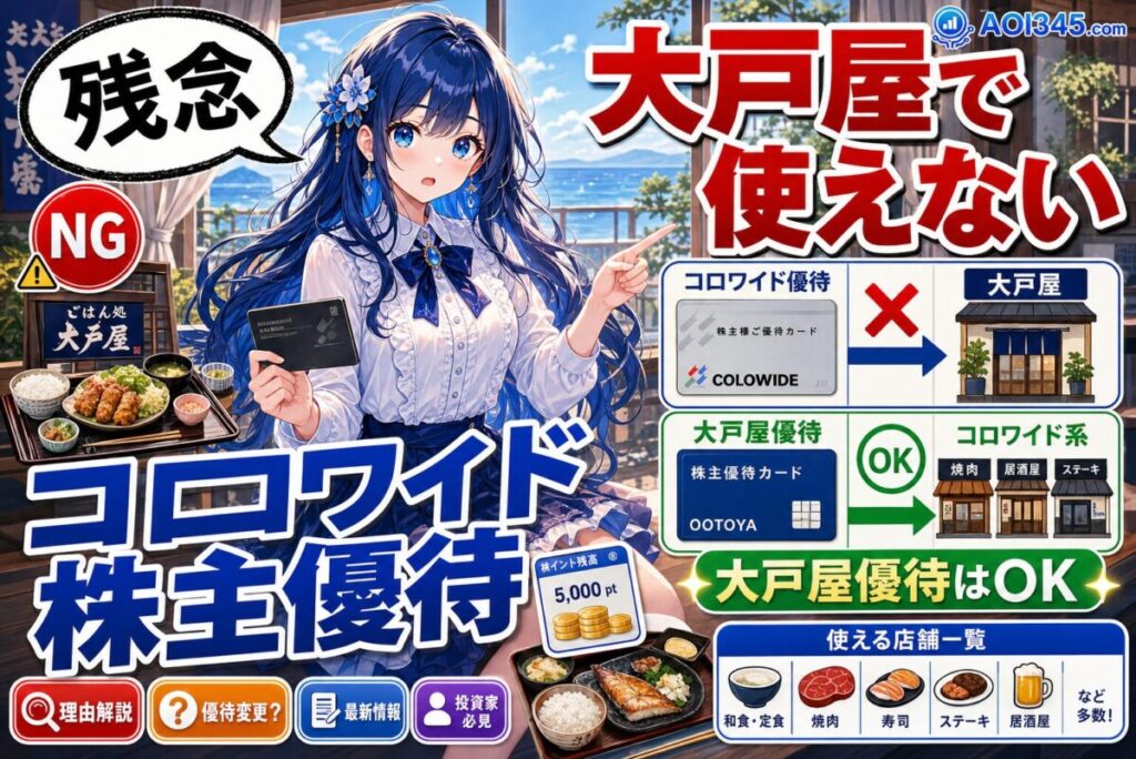 【大戸屋で使えない】コロワイドの株主優待が使えない理由！
