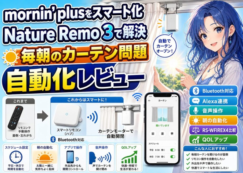 【スマートリモコン】mornin' plusが音声操作！Nature Remo 3
