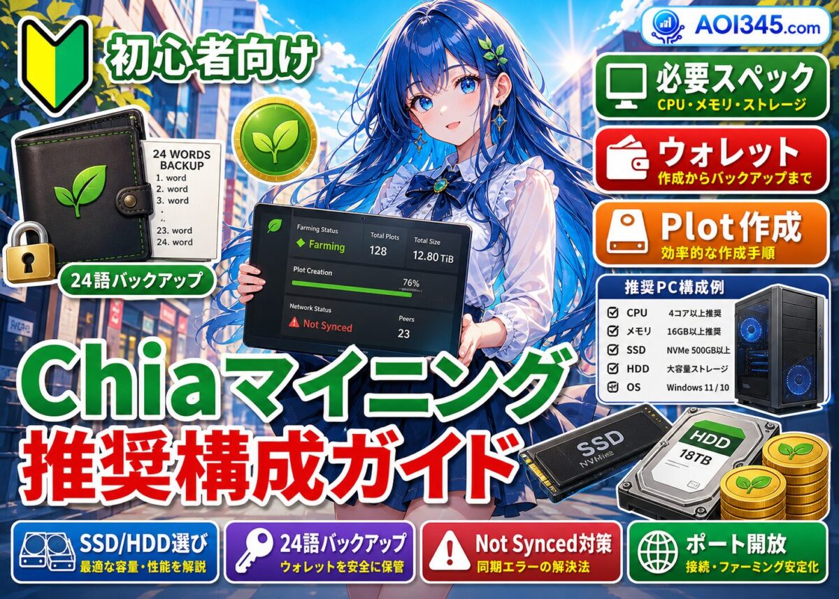 【初心者】Chiaマイニング｜インストール/初期設定/Plot作成