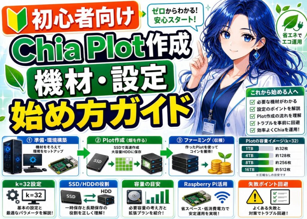 【初心者向け】Chiaマイニング｜Plot作成手順とおすすめ設定！