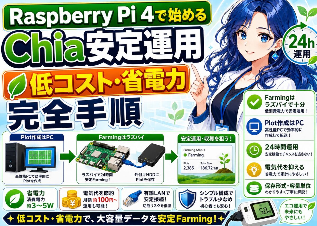 【初心者向け】Raspberry Pi 4で始めるChiaマイニングの基礎
