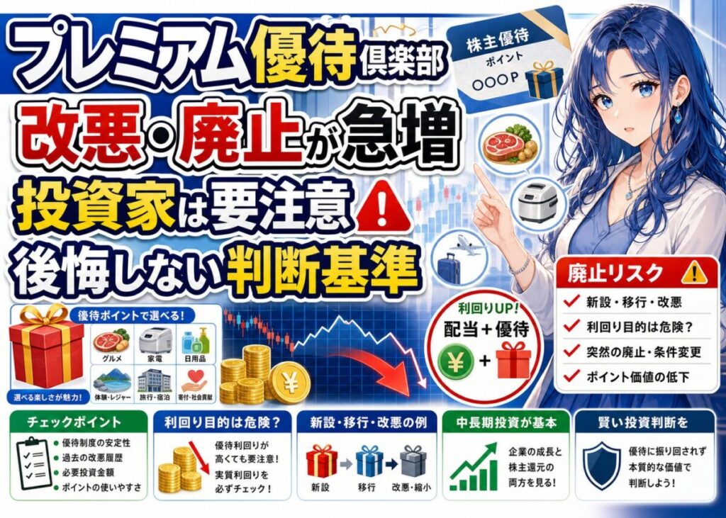 【2025年最新】プレミアム優待倶楽部の廃止/改悪/再開/新設！