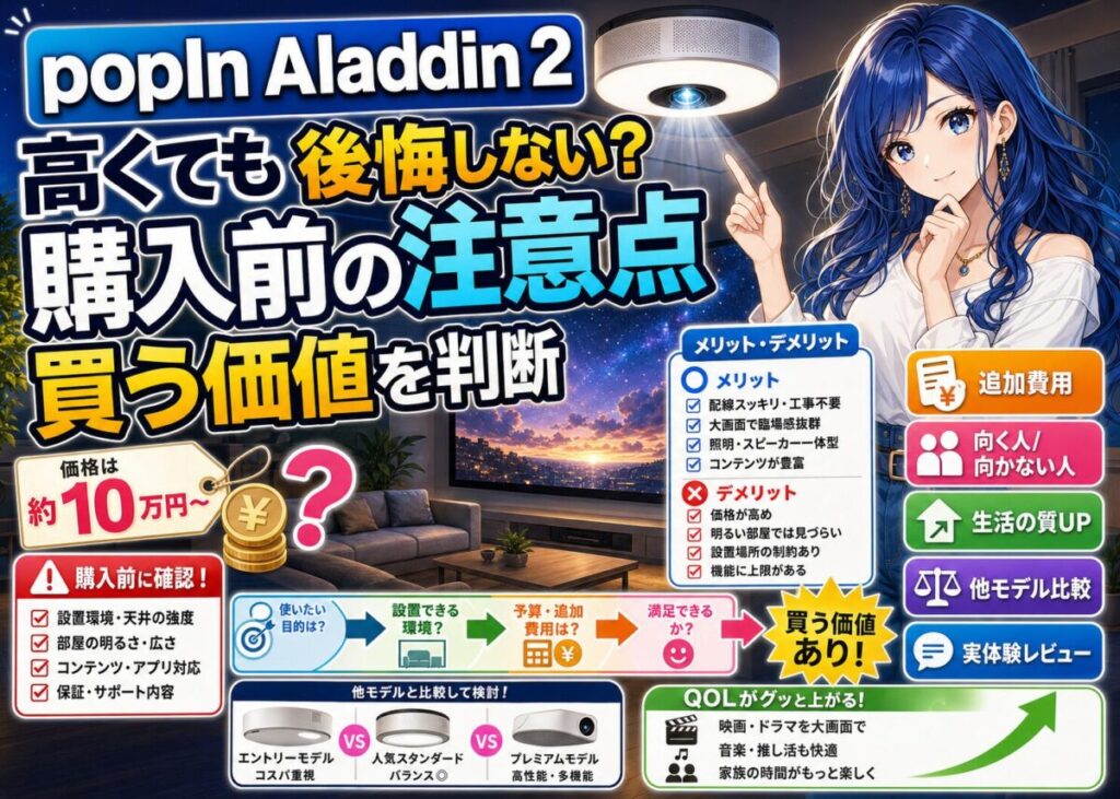【実機購入レビュー】popIn Aladdin 2のメリット/デメリット！