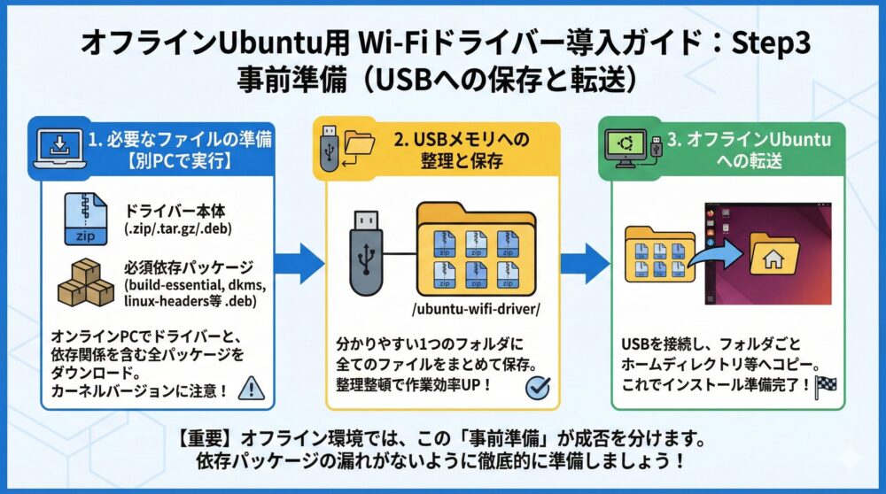 📦 Step3：USBにドライバーと依存パッケージをまとめて保存する