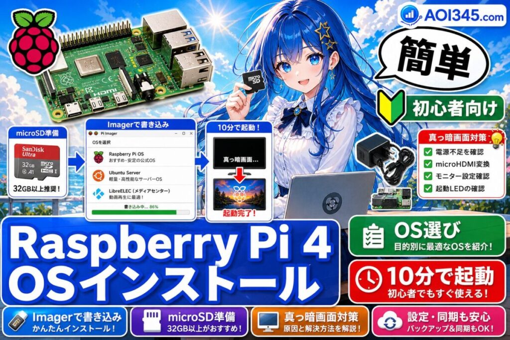 【失敗しない】Raspberry Pi 4のOSインストール方法とOS選択