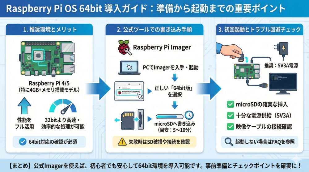 🚀【最短導入】Raspberry Pi OS 64bitを初心者でも迷わず始められる完全ガイド