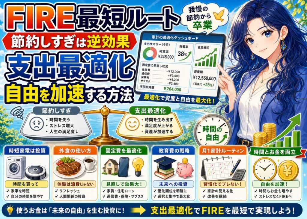 【FIRE最短】節約は逆効果？支出最適化と成功者の家計戦略