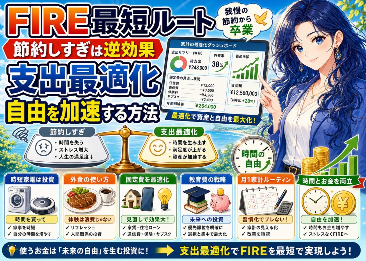 【FIRE最短】節約は逆効果？支出最適化と成功者の家計戦略