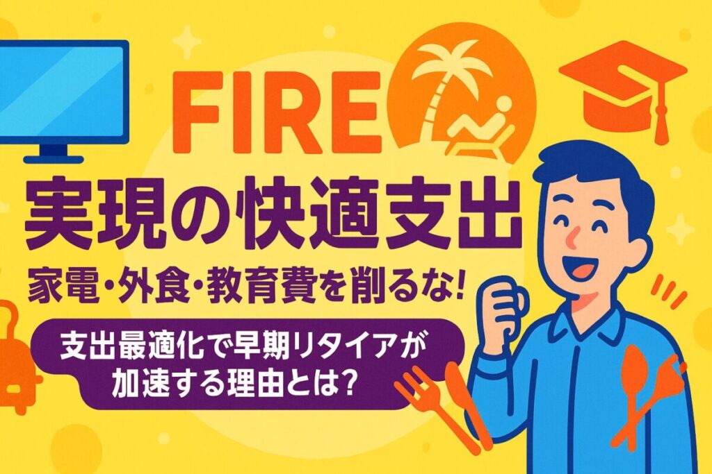 【FIRE実現の快適支出】家電・外食・教育費を削るな！支出最適化で早期リタイアが加速する理由とは？
