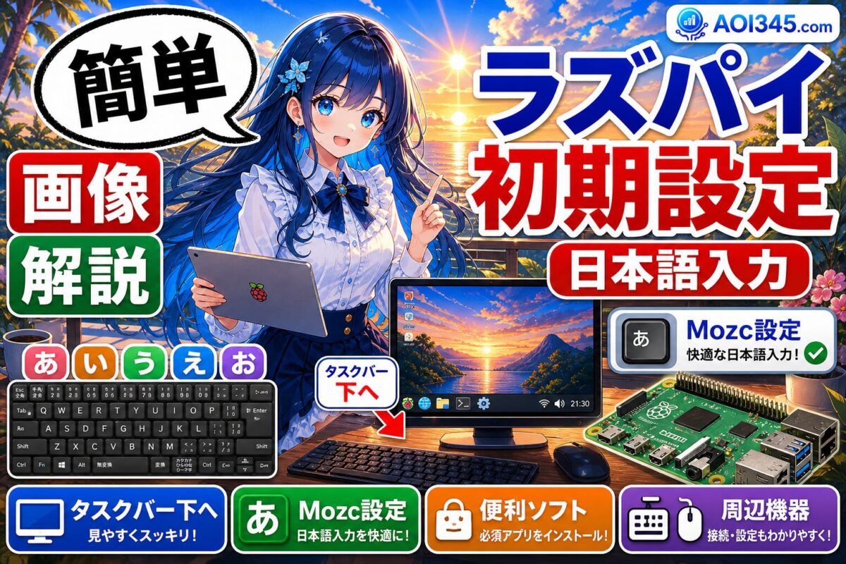 【写真手順】RaspberryPiで日本語入力/タスクバーのサイズ調整
