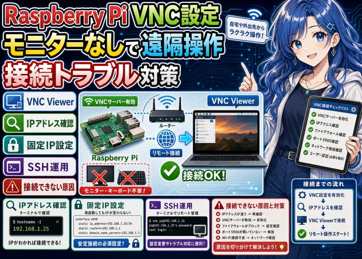 【写真手順】キーボード/マウス不要でラズパイをリモート操作