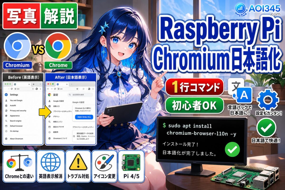 【写真手順】RaspberryPi 4/5でChromium(Chrome)日本語表示