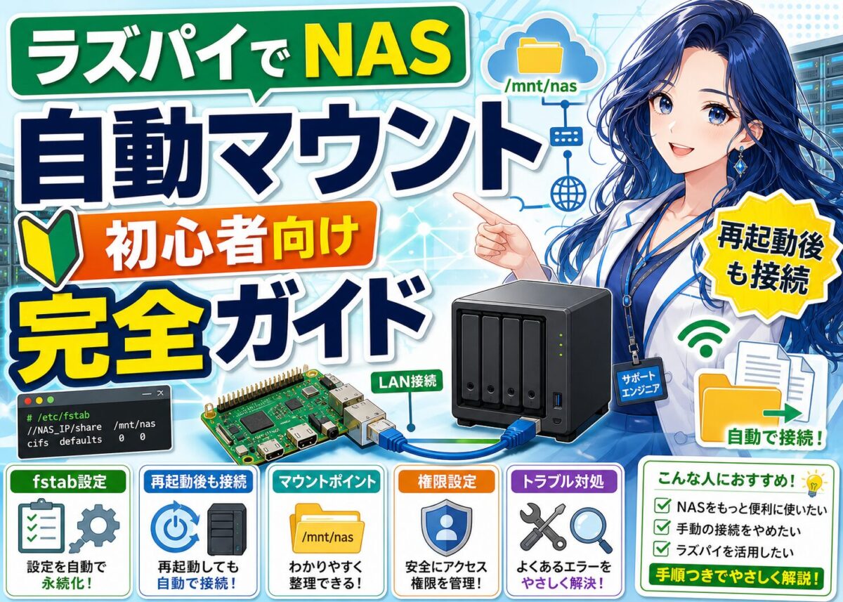 【初心者向け】動画再生に最適なRaspberryPi NAS自動マウント