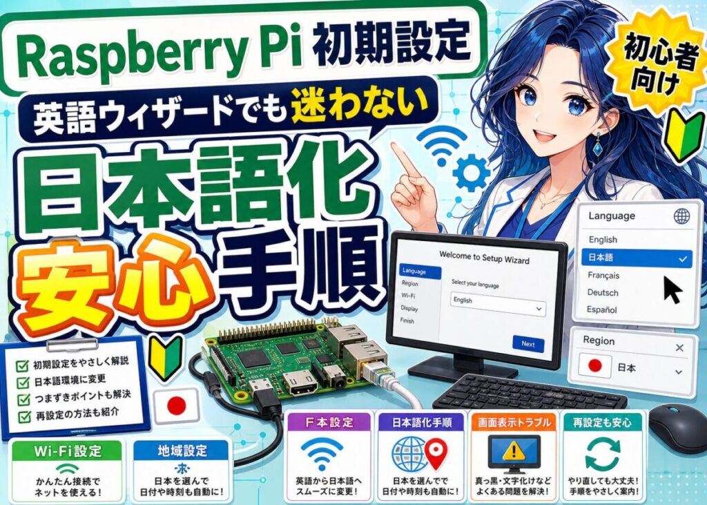 【写真で手順】Raspberry Piの初期設定｜Wi-Fi接続・日本語化