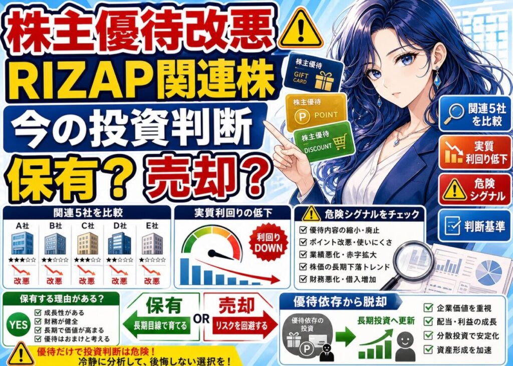 【廃止＆改悪リスク】RIZAPグループの上場企業と株主優待一覧