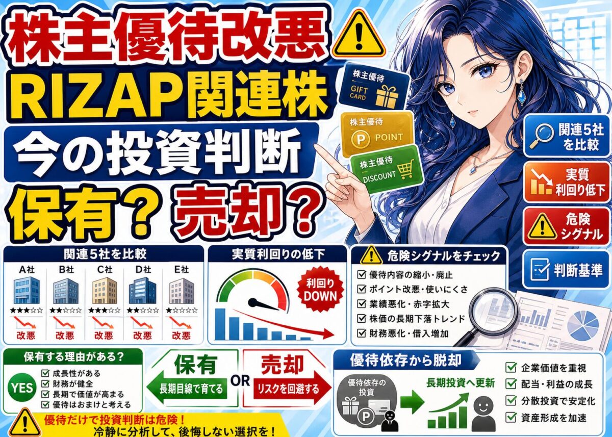 【廃止＆改悪リスク】RIZAPグループの上場企業と株主優待一覧