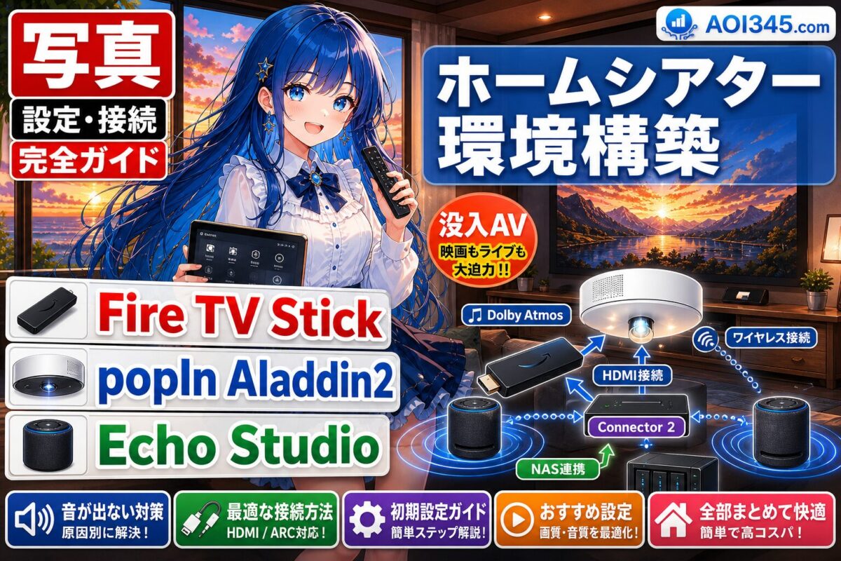【図説】Fire TV Stick/popIn Aladdin2/Echo StudioのAV環境