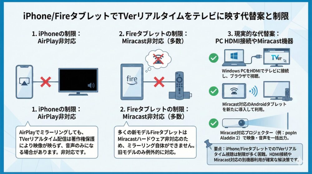 ❓ 第5章 iPhone/FireタブレットでTVerリアルタイムをテレビに映す代替案