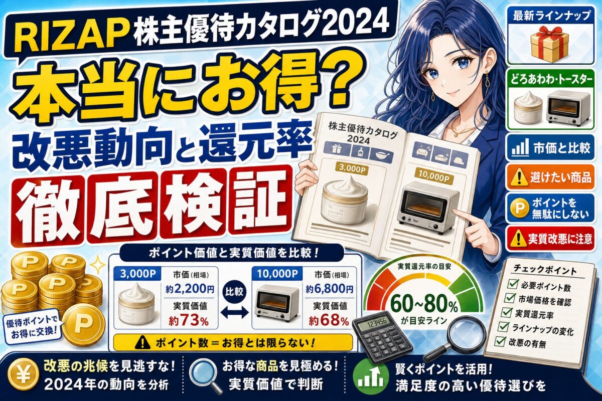 【写真】ポイント改悪RIZAPグループ株主優待カタログ2022年