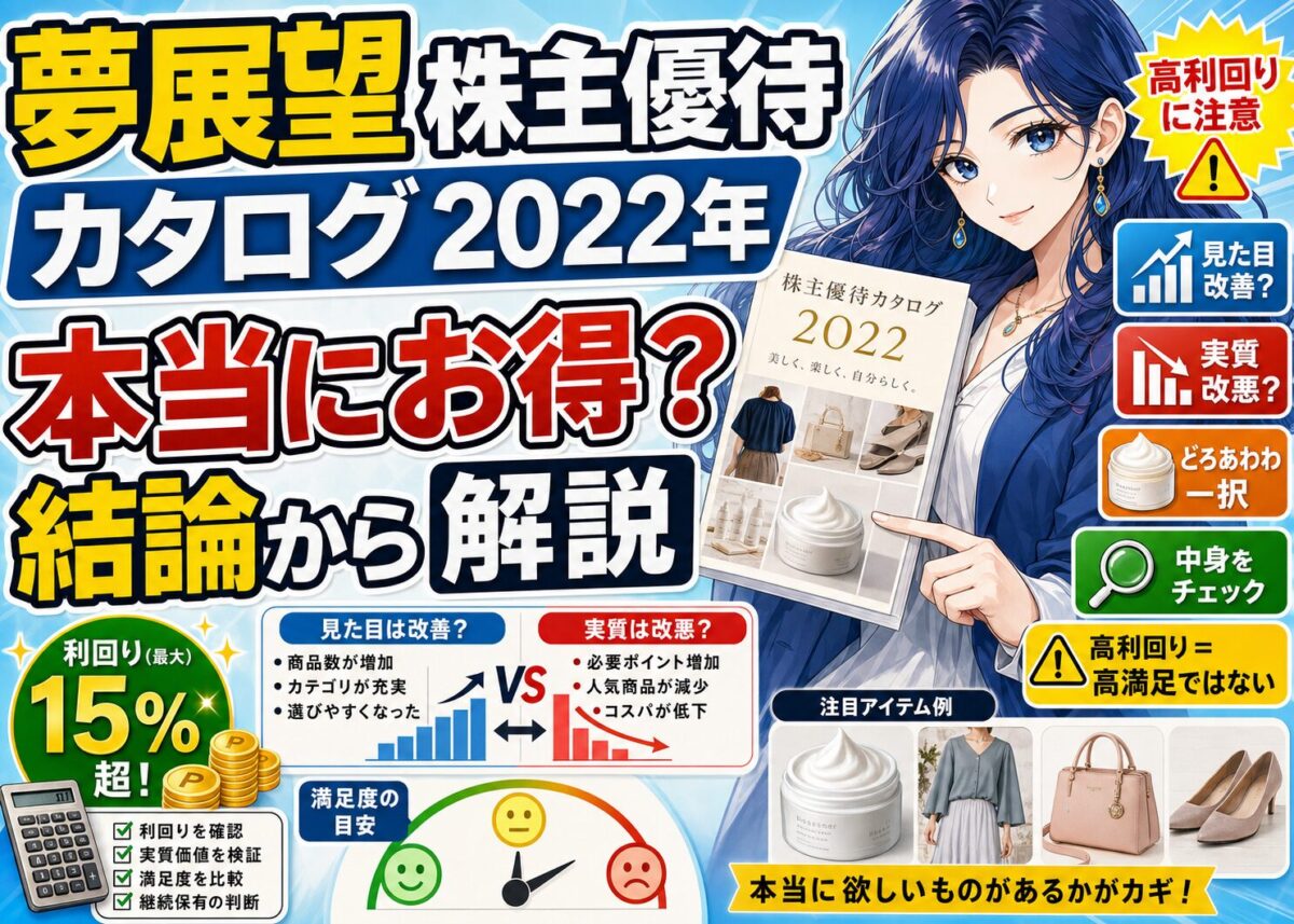 【カタログ写真】夢展望の株主優待2022年がお得かチェック!