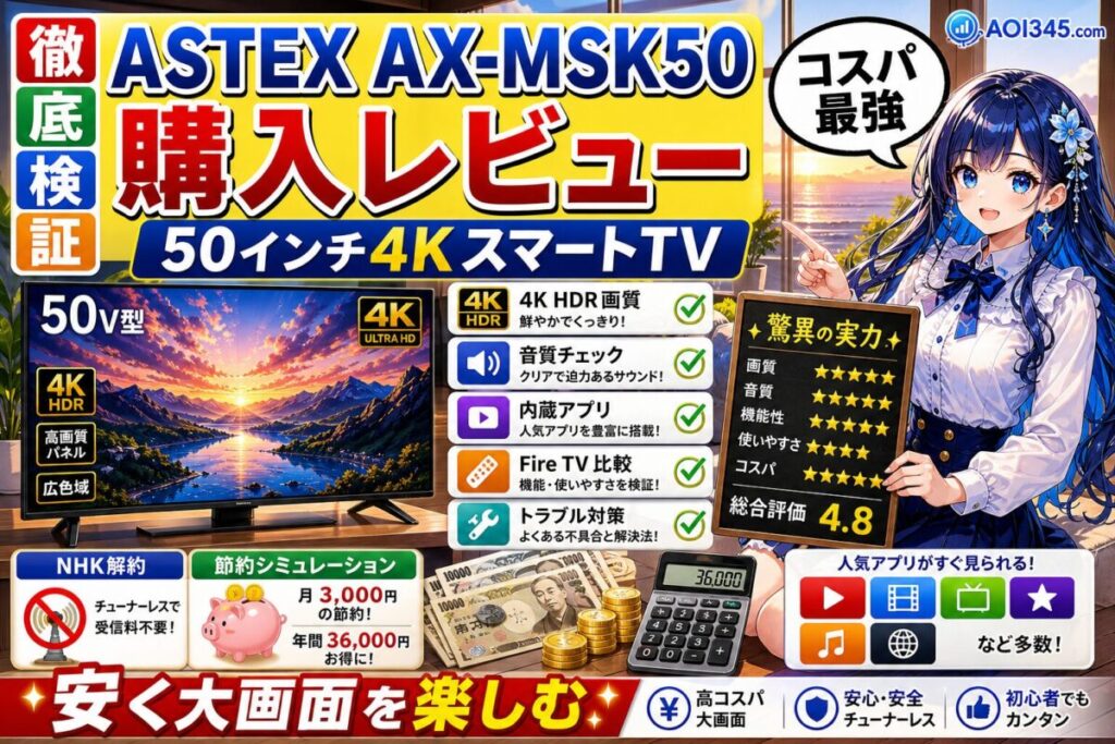 【実機購入レビュー】ASTEX AX-MSK50！最強チューナーレス