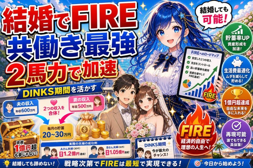【結婚はFIRE近道】共働きでもFIRE！資産1.2億円を築いた戦略