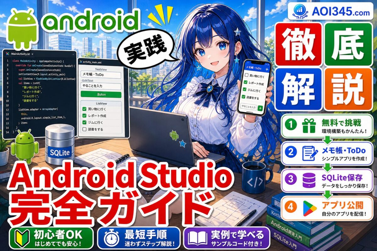 【Google Play公開】簡単にAndroid Studioでメモ帳アプリ開発