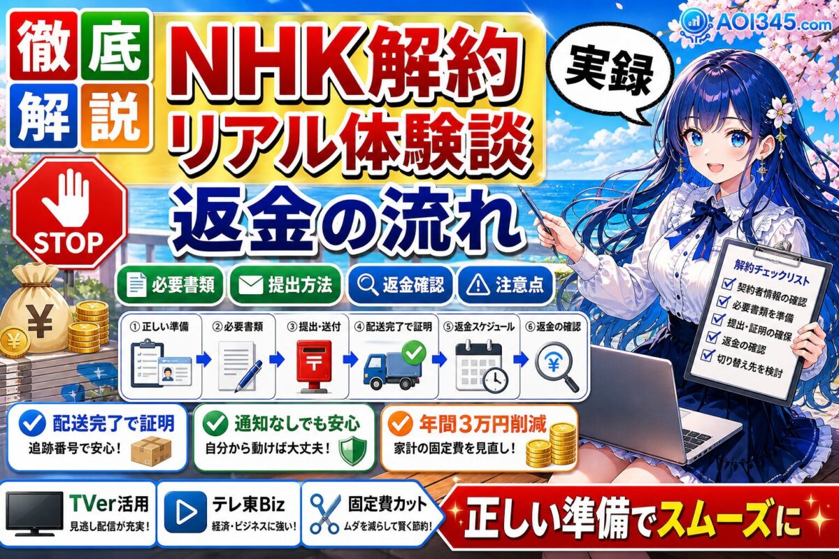 【2025年】NHKを解約したリアルな体験談｜返金の流れ/注意点