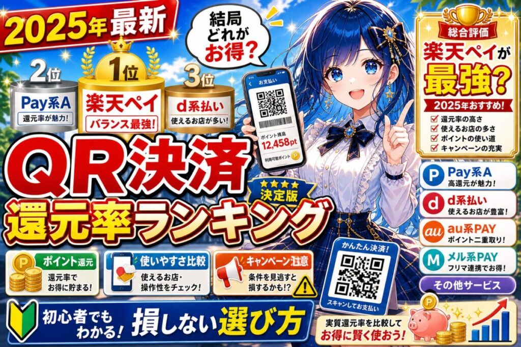 【2025年最新】最もお得なQRコード決済の還元率ランキング！