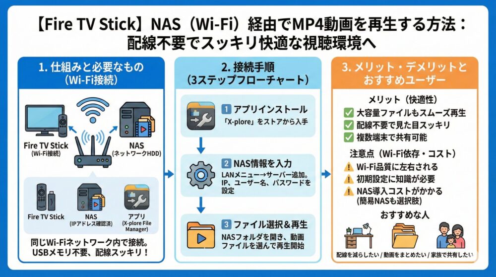 【方法②】NASとFire TV Stickを接続してMP4動画をWi-Fi経由で再生する方法