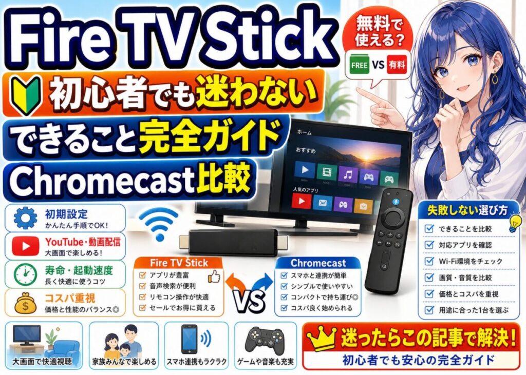 【寿命/無料範囲/対応TV】Fire TV Stick購入前の疑問を解決！