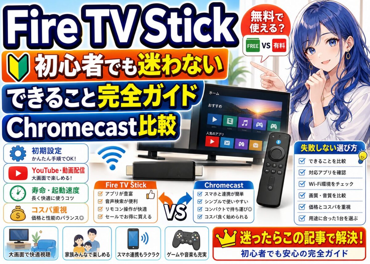 【寿命/無料範囲/対応TV】Fire TV Stick購入前の疑問を解決！