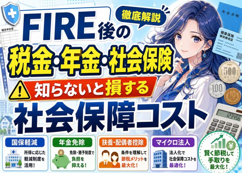 【知らないと損する】FIRE後も必要な「税金/年金/社会保険」