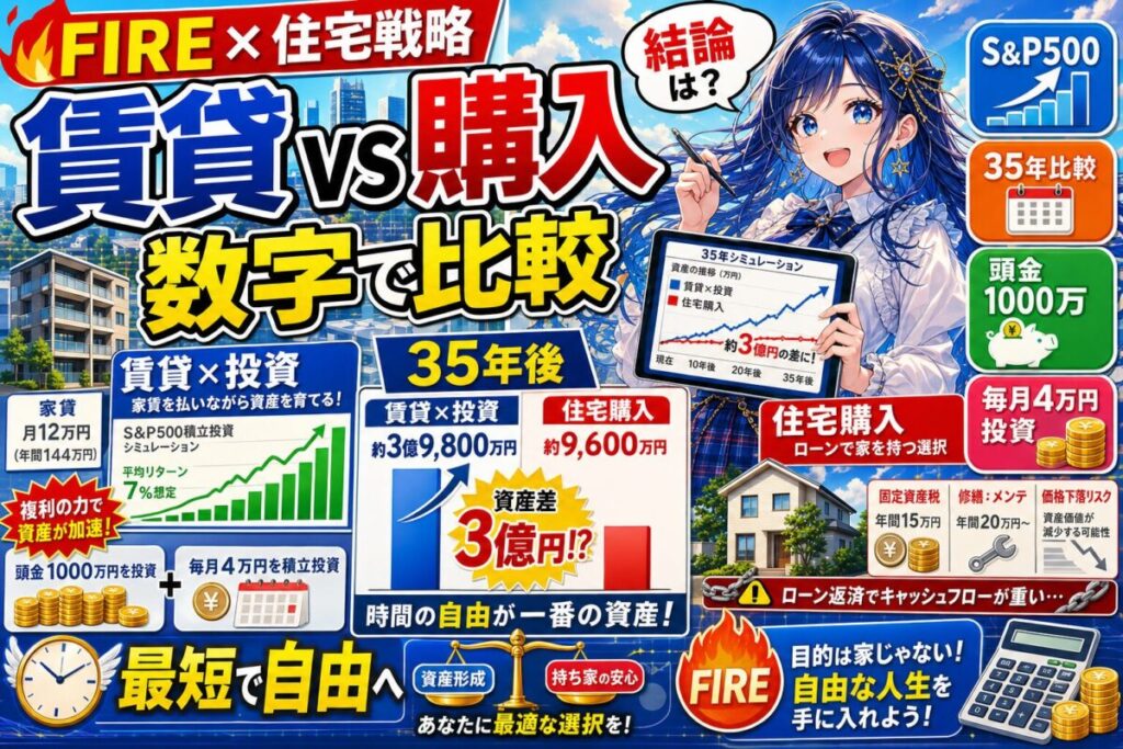 【FIRE達成の住居】資産3億円の差がつく「住宅購入か賃貸か」