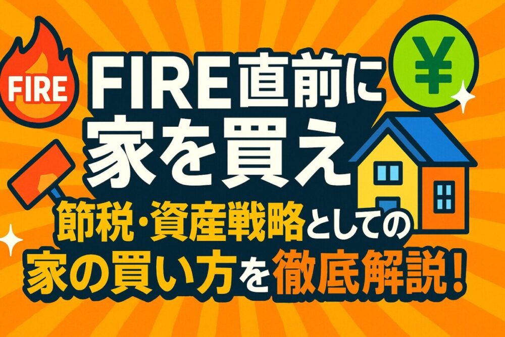 【FIREで家を買え】賃貸よりお得？節税・資産戦略としての家の買い方！