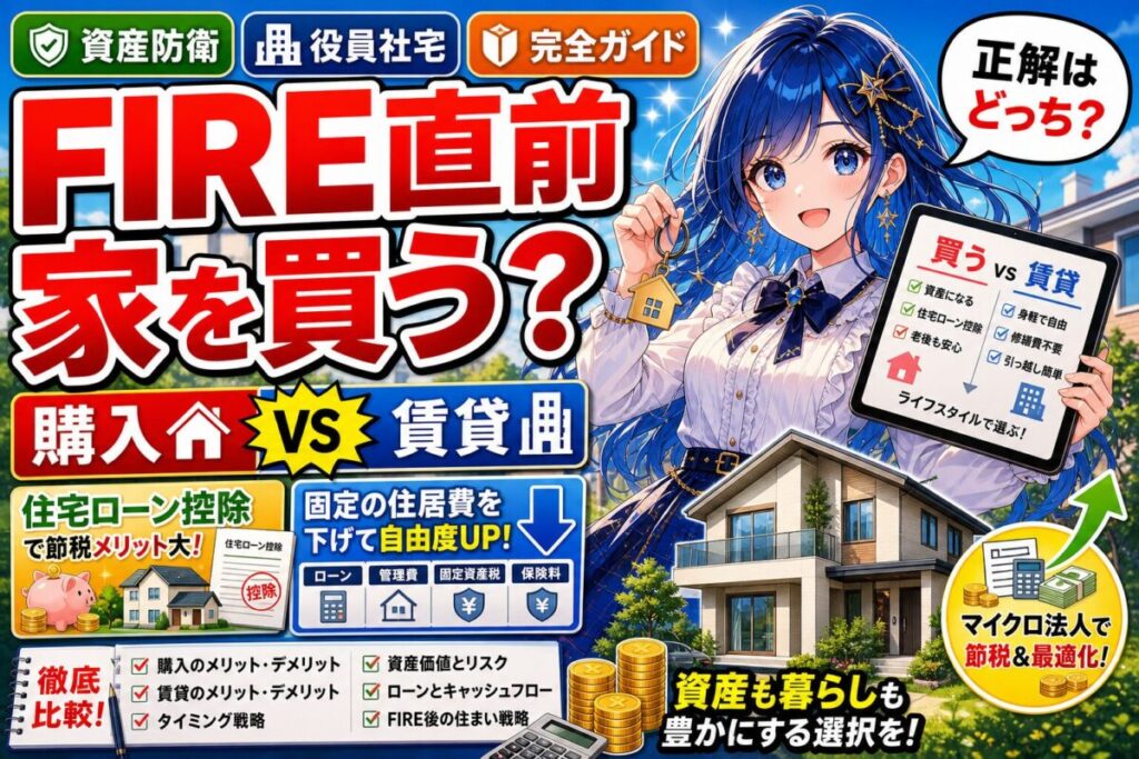 【FIREは家を買え】賃貸よりお得？節税/資産戦略視点の買い方