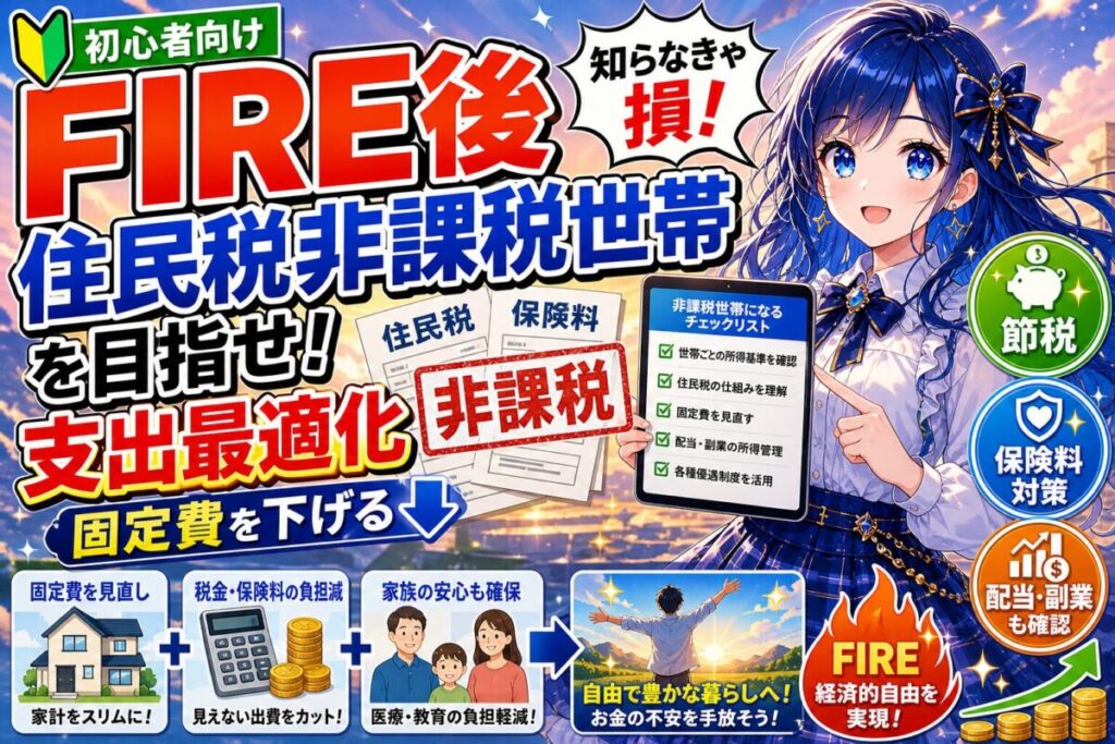 【究極の節税】FIRE後に住民税非課税世帯を目指すべき理由