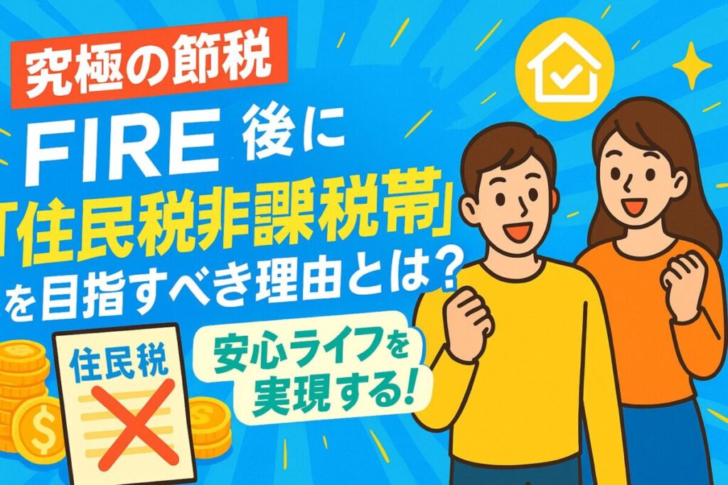 【究極の節税】FIRE後に「住民税非課税世帯」を目指すべき理由とは？安心ライフを実現する！