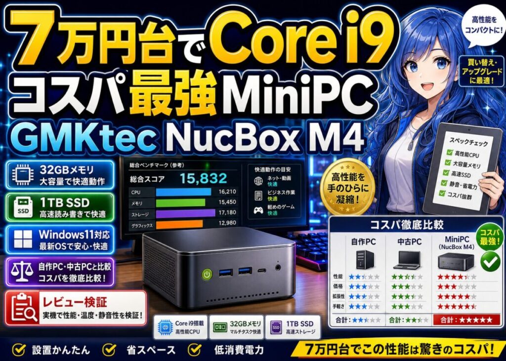 【2025年】GMKtec NucBoxM4レビュー！Core i9でコスパ最高