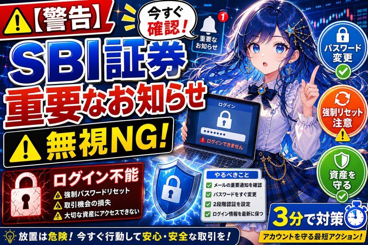 【緊急対応が必須】SBI証券で2024年4月までにパスワード変更