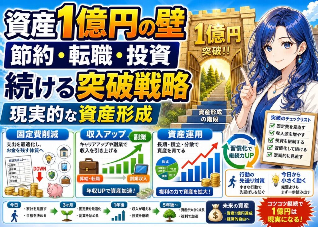 【資産1億が達成できない理由】節約・資産運用が続かない対策