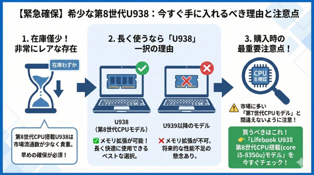 🏃【希少な第8世代U938】在庫僅少で今すぐ確保したい理由
