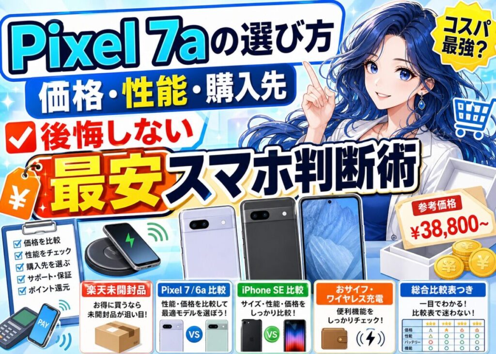 【2025年】Pixel 7aがコスパ最強スマホな理由と最安購入方法