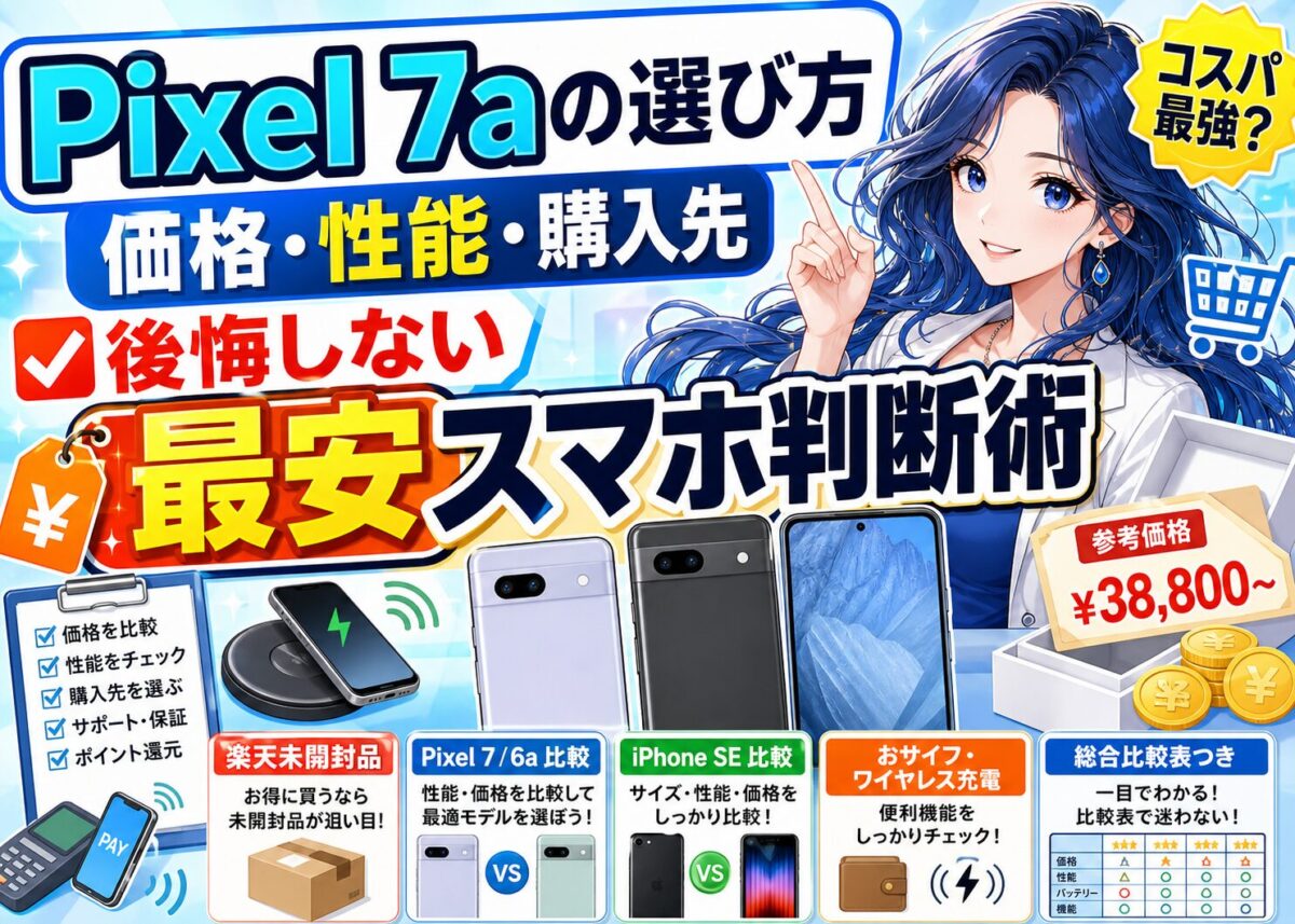 【2025年】Pixel 7aがコスパ最強スマホな理由と最安購入方法
