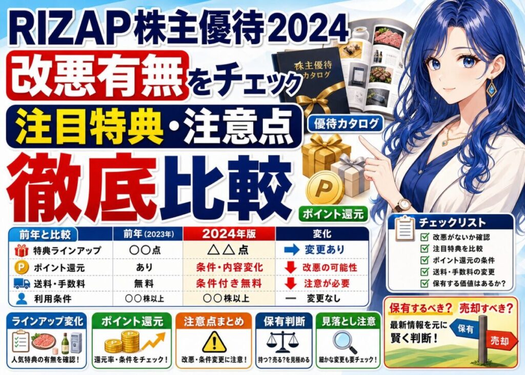 【カタログ写真】RIZAP株主優待2024年 ラインアップ改悪は？
