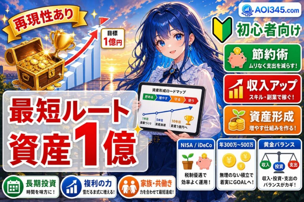 【資産1億の基礎】誰でも実行可能な資産1億円を作るプロセス