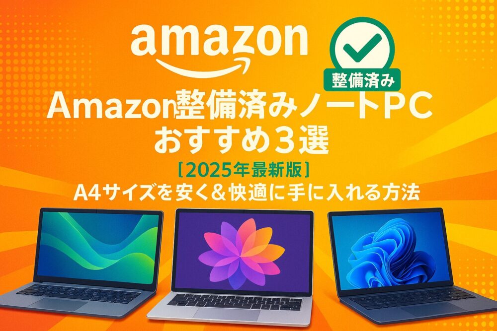 Amazon整備済みノートPCおすすめ3選【2025年最新版】A4サイズを安く＆快適に手に入れる方法
