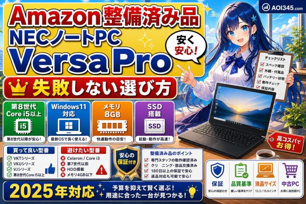 【評価レビュー】最高の中古！NECノートPC VersaPro VK23