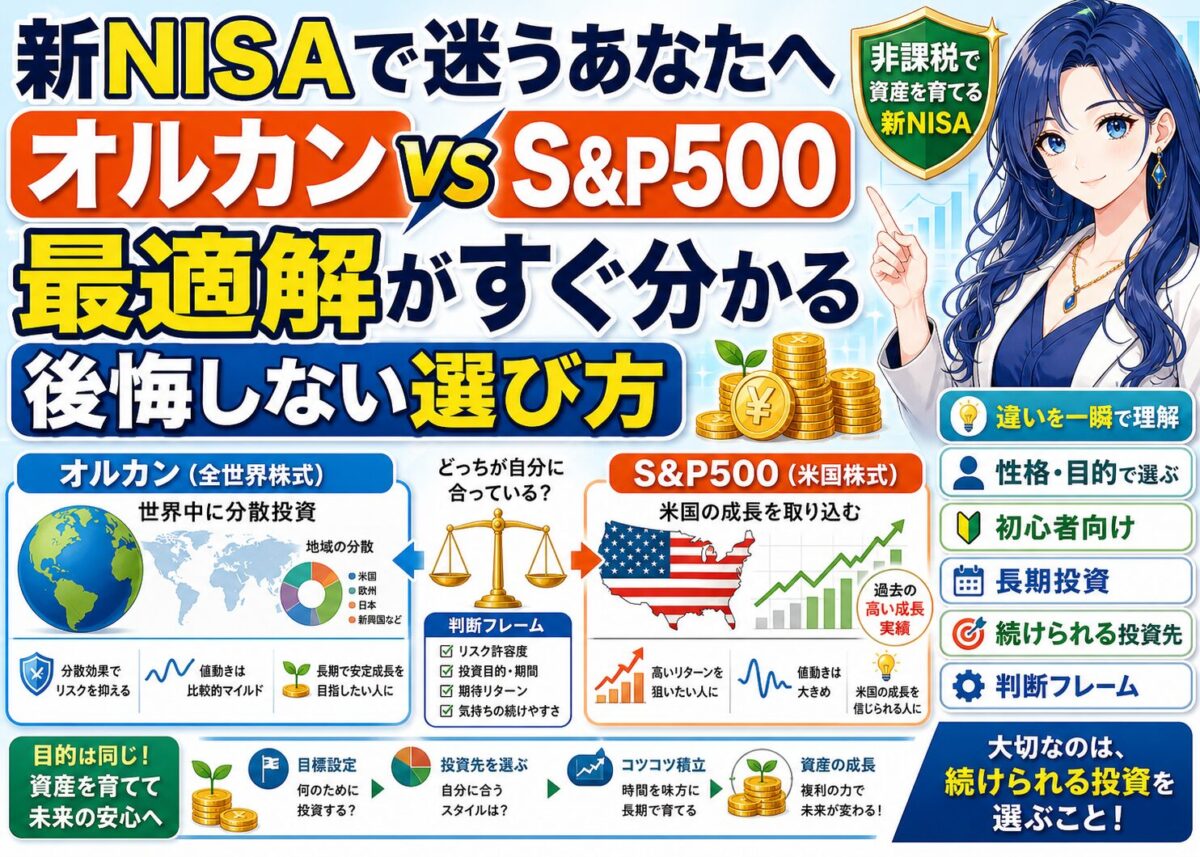 【新NISA最高インデックス投資】オルカン vs S&P500比較